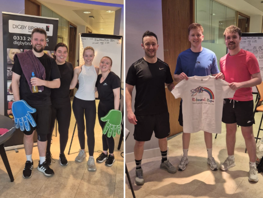 Some staff from the Glasgow endurance challenge squad pose for group photos