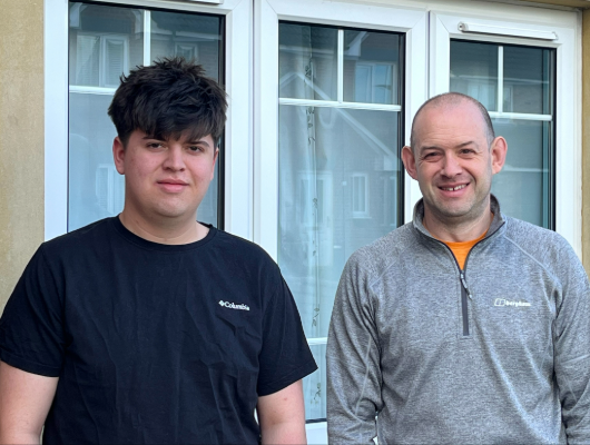 Kieran with his dad, Steven