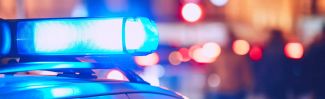 Police car sirens lit up