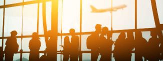 People at airport waiting to board flight