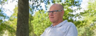 Man in park on bench