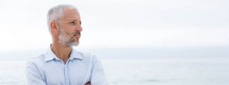 Man looking out to sea