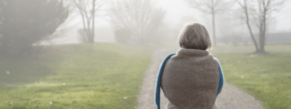 Older woman walking in Scotland