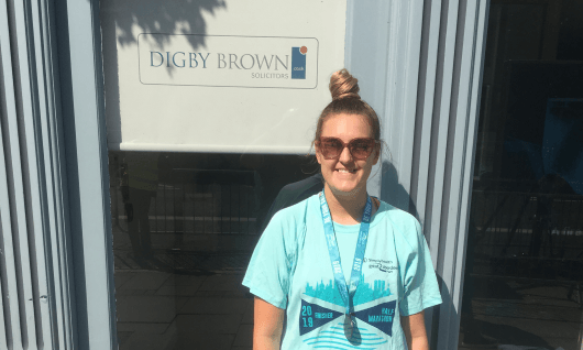 Kimberley MacLennan outside the Aberdeen Office at Great Run Aberdeen 2019