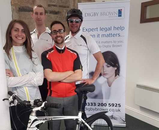Ayr Solicitors taking part in the Five Ferries Challenge for Ayrshire Cancer Support: Partner Damian White ,Lee Murray, Colin Moffat and Chantelle Robertson.