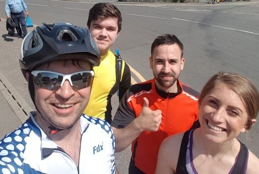The team on route to their next stop during the 5 ferry challenge 2018