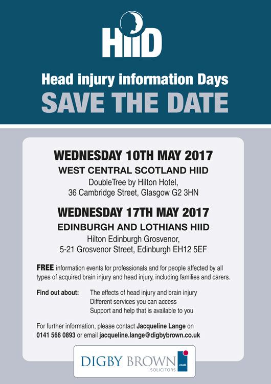 Save The Date flyer for the 2017 Head Injury Information Days 