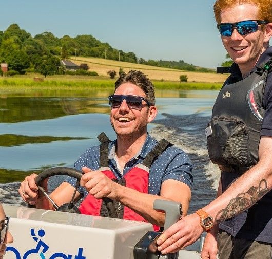 Spinal injury patient gets the opportunity to drive one of the speed boats