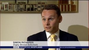 Simon Richards Partner at Digby Brown appears on BBC Reporting Scotland