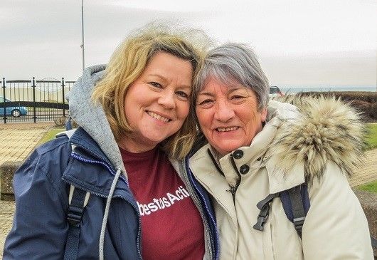 Dianne Foster from Asbestos Action with Jan Fury at Charity Walk 2018