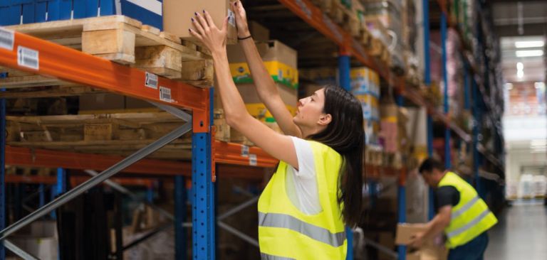 People working in a warehouse