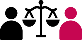 Scales with two human icons