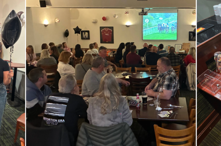 Aberdeen staff and members of Brain Injury Grampian Group gathered at The Ashvale restaurant for a charity race night