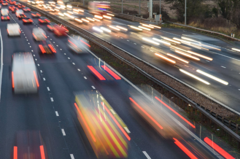 Traffic on a UK motorway