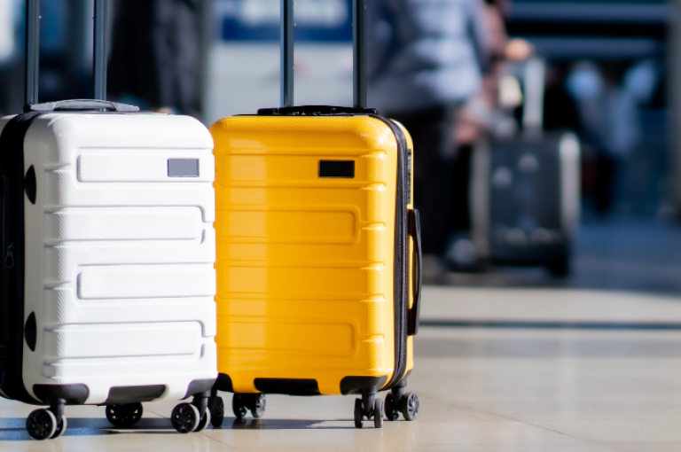 Suitcases in an airport