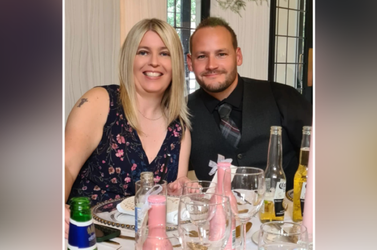 Nicola pictured with her late husband Matthew