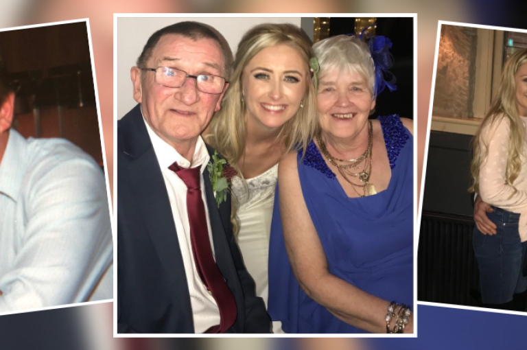 Jim Campbell pictured with his partner and daughter