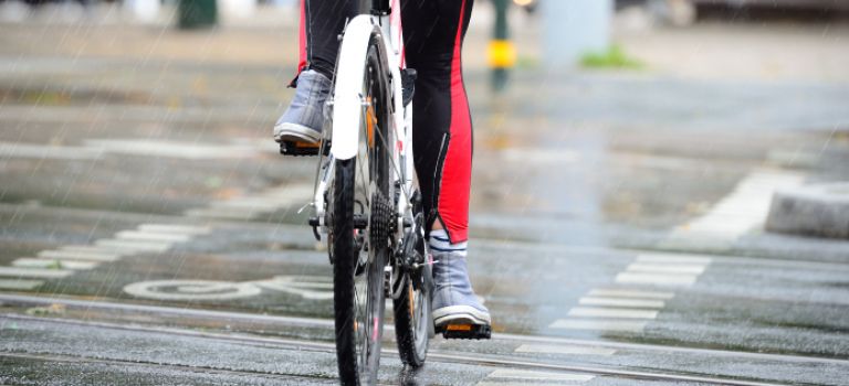 Cyclist in cycle lane