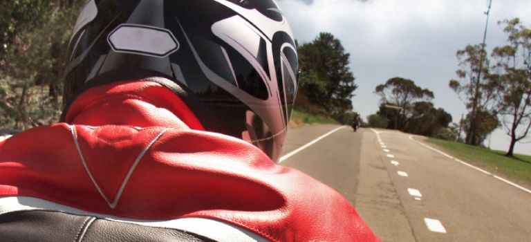 Motorbike on country road