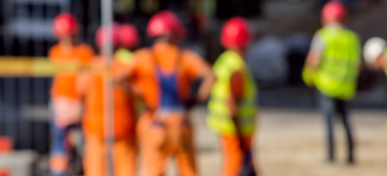 Workers on construction site