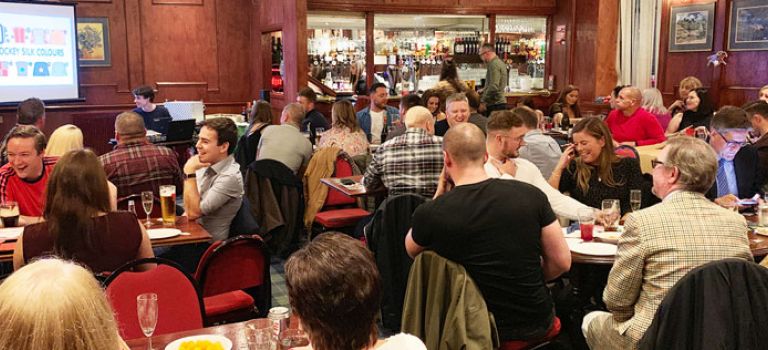 Glasgow Lawyers and staff from Digby Brown at race night for mental health charity Brothers in Arms