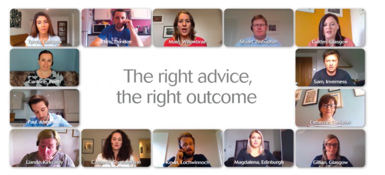 Digby Brown staff working from home giving advice