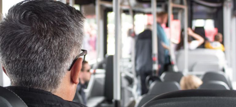 Passenger on a bus