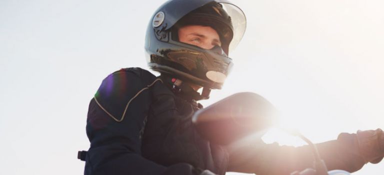Man on his motorbike