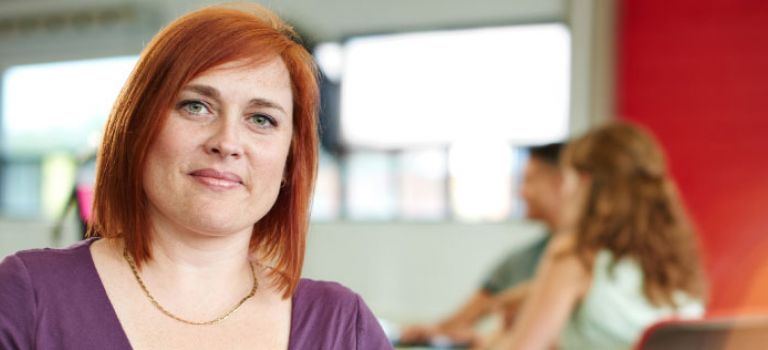 Woman looking to camera