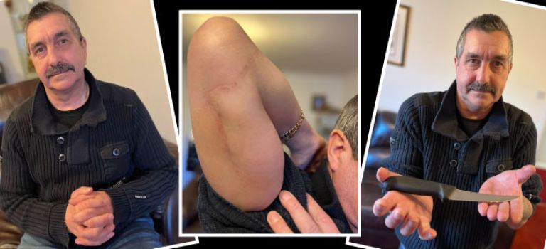 Butcher injured at work after colleague accidentally stabs him in the arm