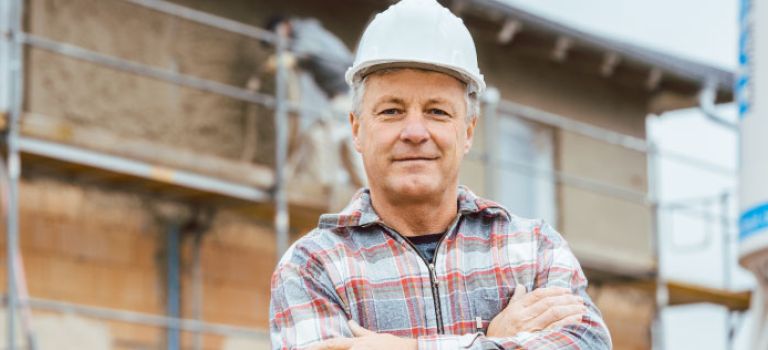 Joiner at work on site