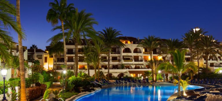 Hotel abroad light up at night