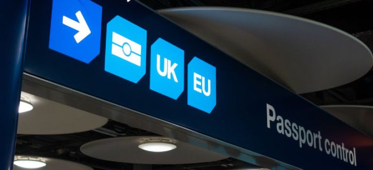 Passport control at UK airport