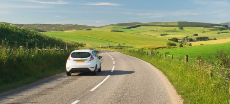 Car on a country road