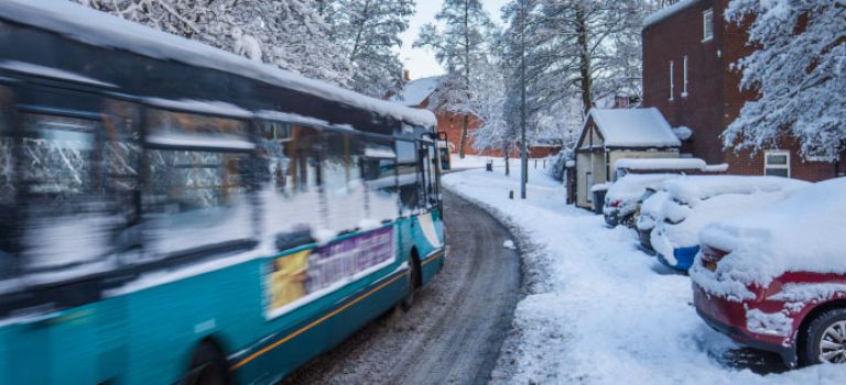 Bus in the snow