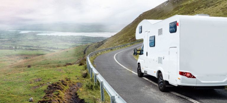 Motorhome on wrong side of road