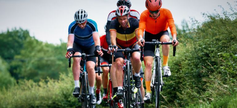 Group of road cyclists