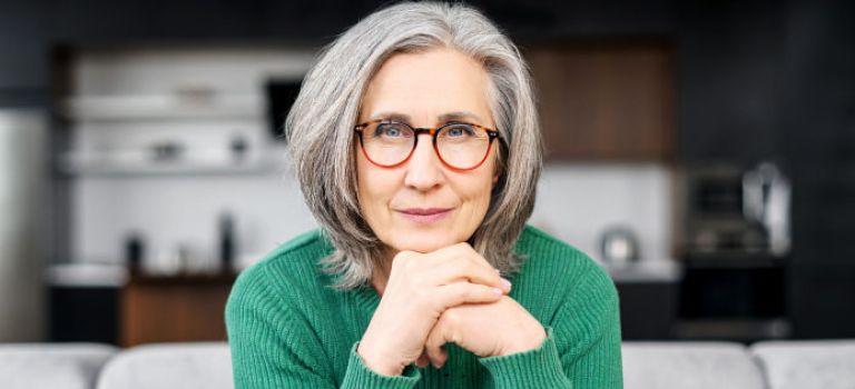 Woman looking to camera