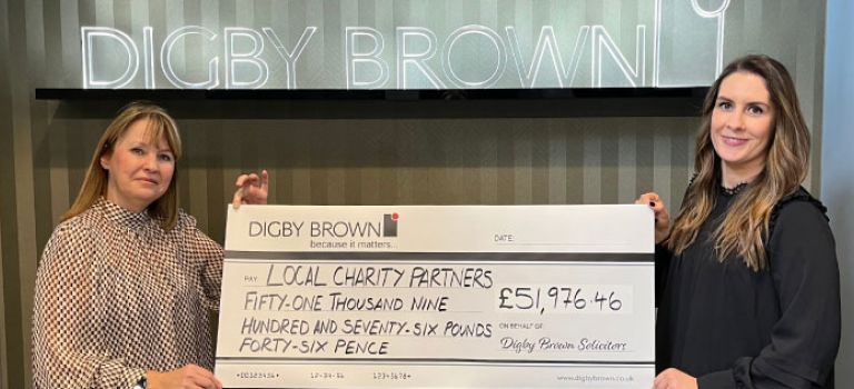 The grand total raised for all local charities chosen by Digby Brown staff