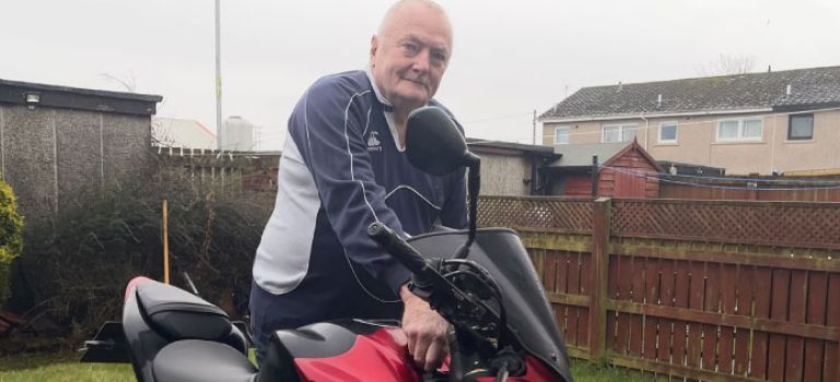 Harry with his motorbike