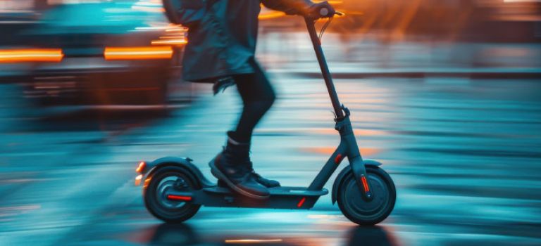Person riding an e-scooter