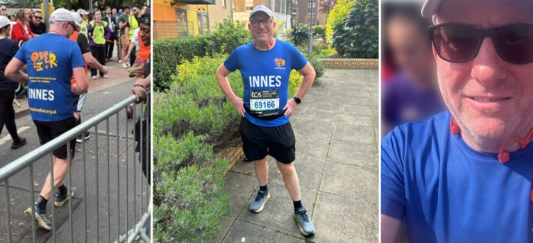 Innes runs the London Marathon for LoveOliver