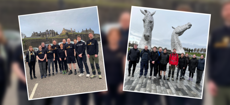 Asbestos lawyers tackle Castle to Kelpies walk in aid of asbestos charities