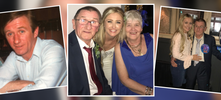 Jim Campbell pictured with his partner and daughter