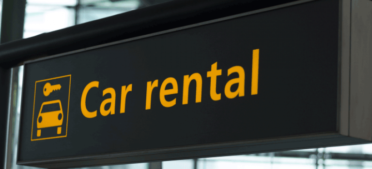 Car rental sign