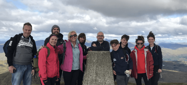 Digby Brown team that climbed Ben Lomond