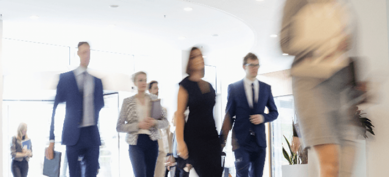 People on their way to work