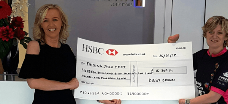 Cheque Handover to Finding your Feet