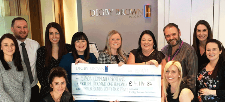 Glasgow Charity Cheque Handover
