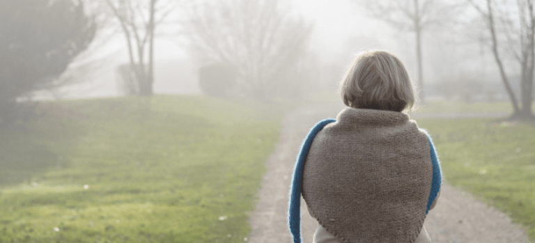 Older woman walking in Scotland